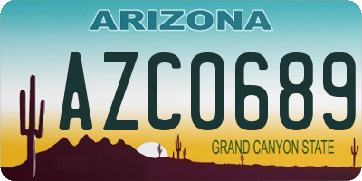 AZ license plate AZC0689