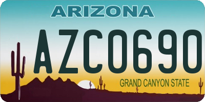 AZ license plate AZC0690