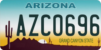 AZ license plate AZC0696