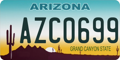 AZ license plate AZC0699