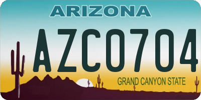 AZ license plate AZC0704