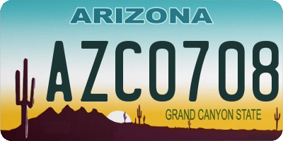AZ license plate AZC0708