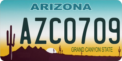 AZ license plate AZC0709