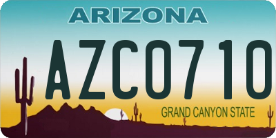 AZ license plate AZC0710