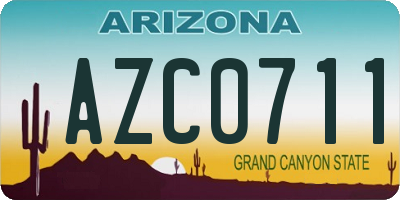 AZ license plate AZC0711