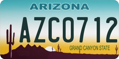 AZ license plate AZC0712