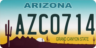 AZ license plate AZC0714