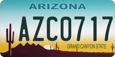 AZ license plate AZC0717