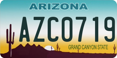 AZ license plate AZC0719