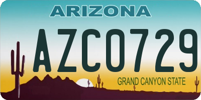 AZ license plate AZC0729