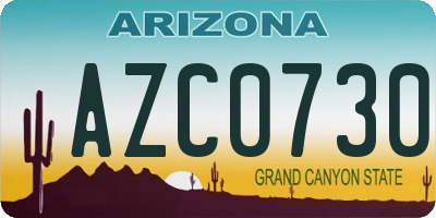 AZ license plate AZC0730