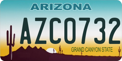 AZ license plate AZC0732