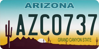 AZ license plate AZC0737