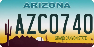 AZ license plate AZC0740