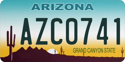 AZ license plate AZC0741