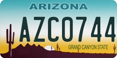 AZ license plate AZC0744
