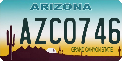 AZ license plate AZC0746