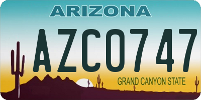 AZ license plate AZC0747