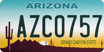 AZ license plate AZC0757