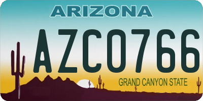 AZ license plate AZC0766