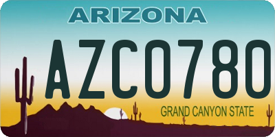 AZ license plate AZC0780