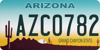 AZ license plate AZC0782
