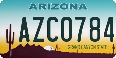 AZ license plate AZC0784