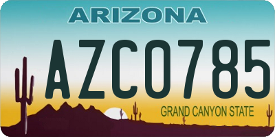 AZ license plate AZC0785