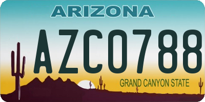 AZ license plate AZC0788