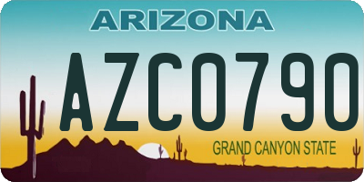 AZ license plate AZC0790