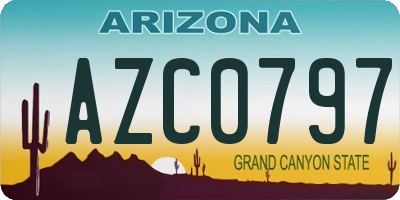 AZ license plate AZC0797