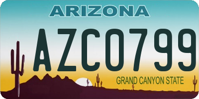 AZ license plate AZC0799