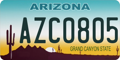 AZ license plate AZC0805