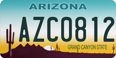 AZ license plate AZC0812
