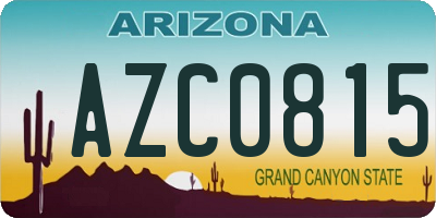 AZ license plate AZC0815