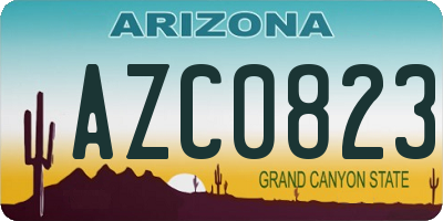 AZ license plate AZC0823