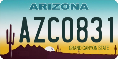 AZ license plate AZC0831