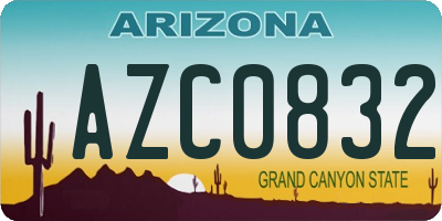 AZ license plate AZC0832