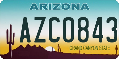 AZ license plate AZC0843