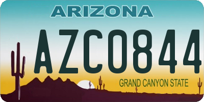 AZ license plate AZC0844