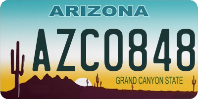 AZ license plate AZC0848
