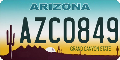 AZ license plate AZC0849