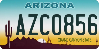 AZ license plate AZC0856