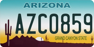 AZ license plate AZC0859