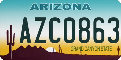 AZ license plate AZC0863
