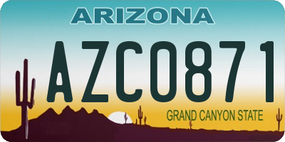 AZ license plate AZC0871