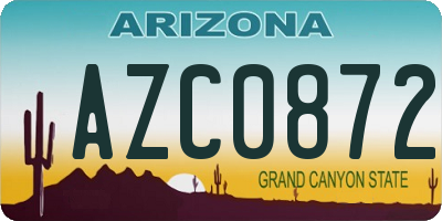AZ license plate AZC0872