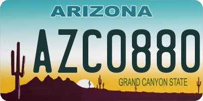 AZ license plate AZC0880