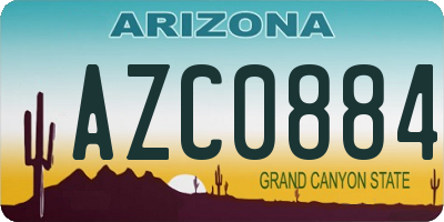 AZ license plate AZC0884