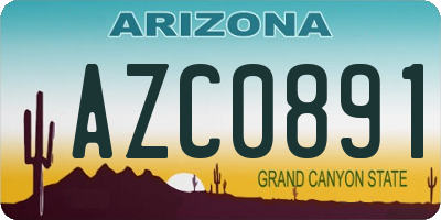 AZ license plate AZC0891